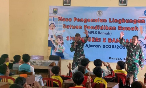 SMPN 2 Bandar Gandeng Koramil Tanamkan Nasionalisme dan Karakter Anak Didik